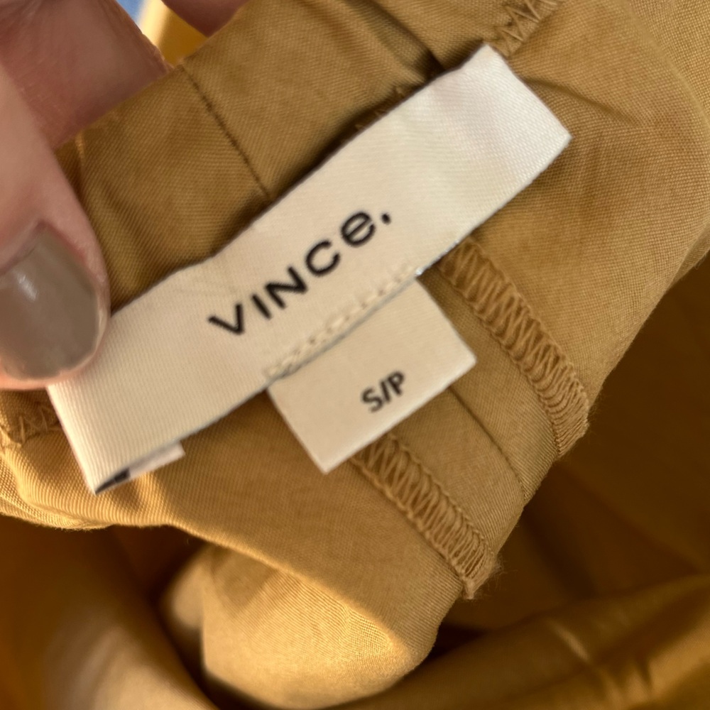 Vince Wide Leg Pants in Mustard Tan - Picture 3 of 3